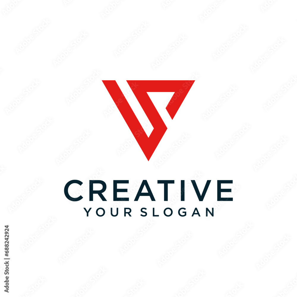 Obraz premium letter v logo design with monogram