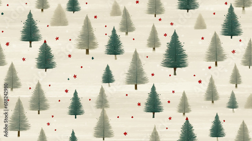 Christmas trees on a beige background repeatable seamless pattern

 photo