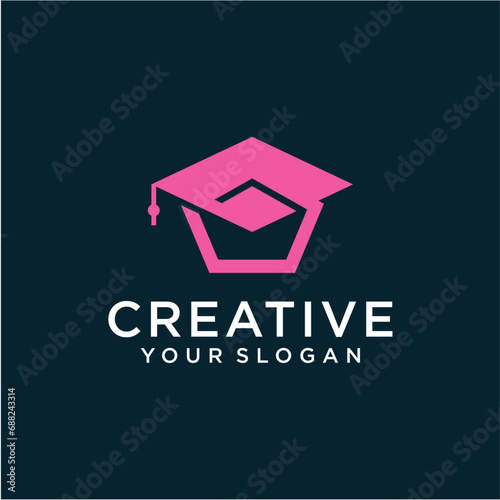 education logo design with toga hat