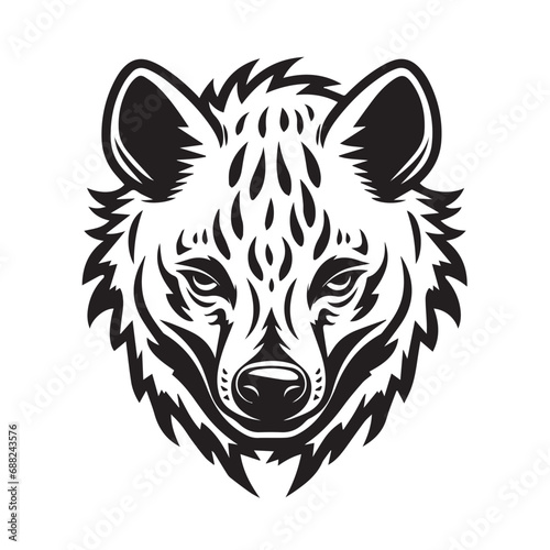 Hyena in cartoon  doodle style. Isolated 2d vector illustration in logo  icon style  Eps 10  black and white. AI Generative