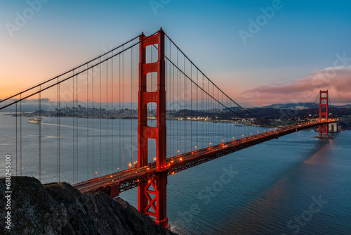 Sunrise at Golden Gate Bridge in San Francisco, California