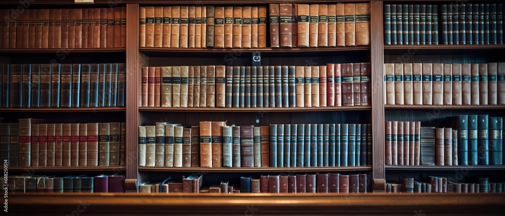 Law Library. Rows of Books and Legal References in a Law Firm Law Library. Rows of Books and Legal References in a Law Firm