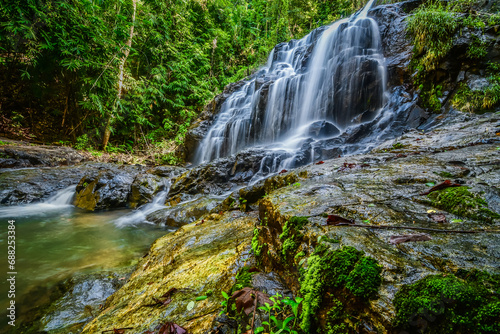 Namtok Salatdai waterfall small size waterfall  Nakhon Nayok Thailand