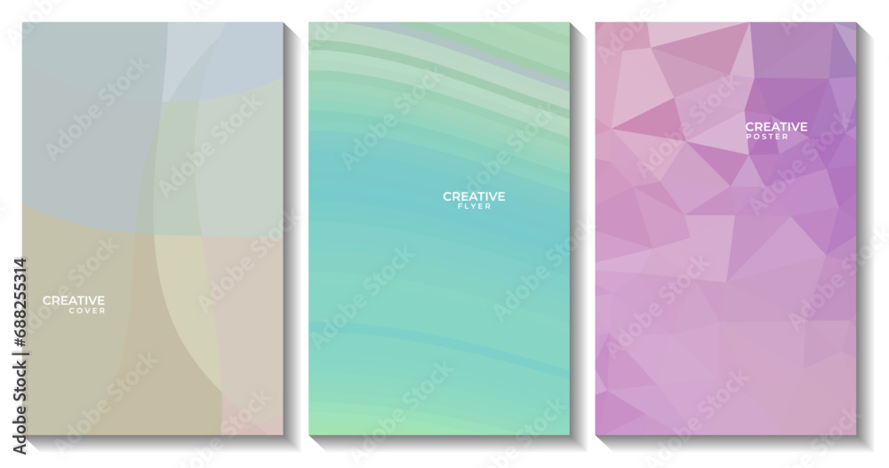 set of flyer. set of book cover. set of poster. abstract colorful creative background