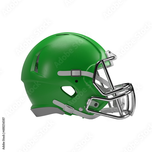 green American football helmet