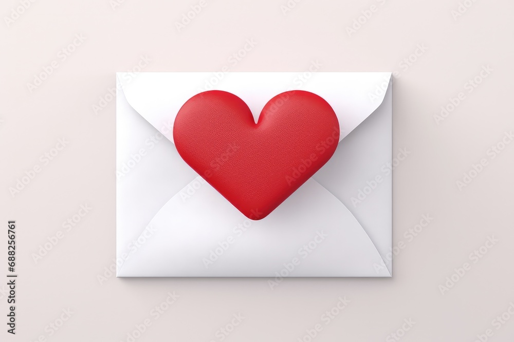 white envelope with red heart for valentine day on pink background white envelope with red heart for valentine day on pink background