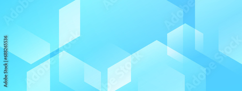 Blue vector abstract geometric shapes banner