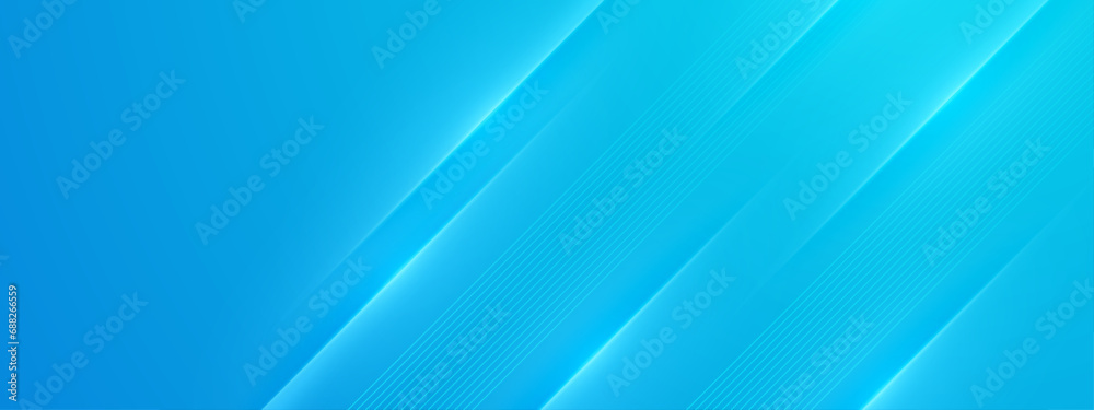 Blue abstract banner with shapes
