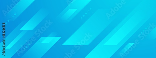 Blue vector abstract geometric shapes banner