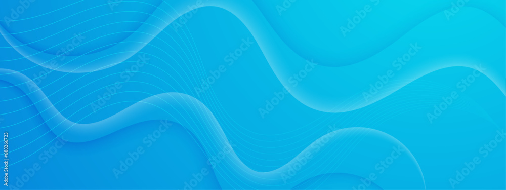 Fototapeta premium Blue vector modern abstract banner with shapes