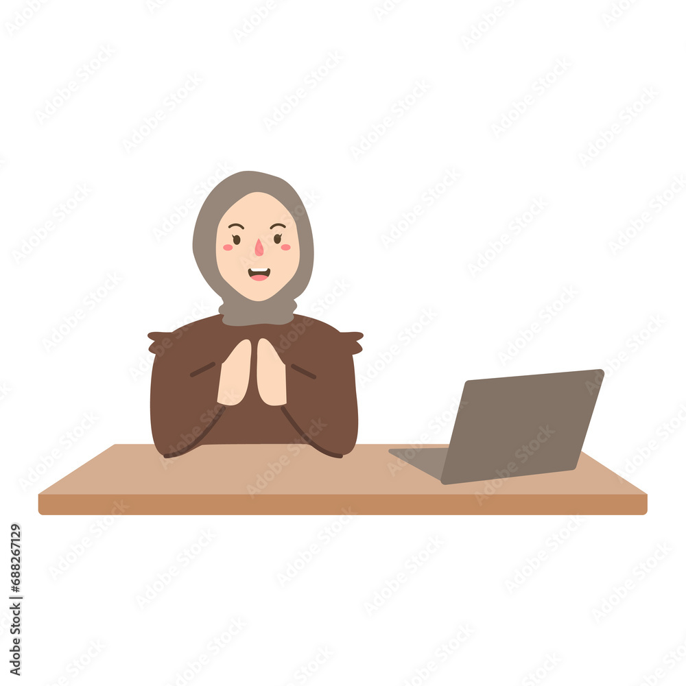 Happy entrepreneur using laptop while working in the office Happy entrepreneur using laptop while working in the office