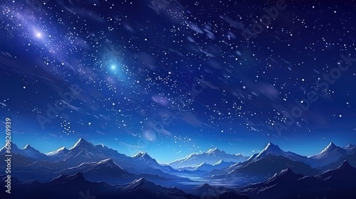 The magic of the starry sky night sky, strewn with sparkling stars