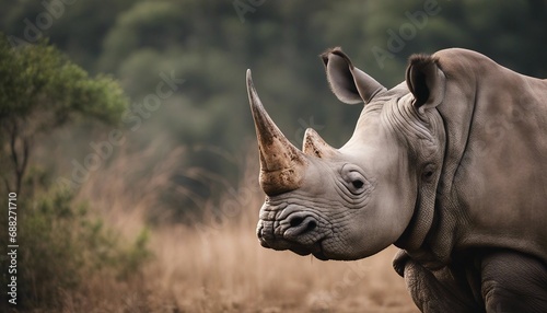 portrait of a rhino at the Africa wild life
 photo