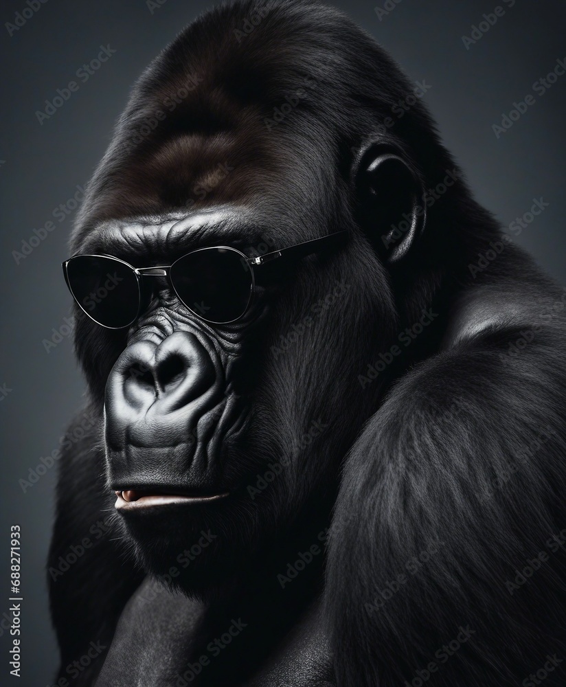portrait of muscular male gorilla, isolated grey background
portrait of muscular male gorilla, isolated grey background