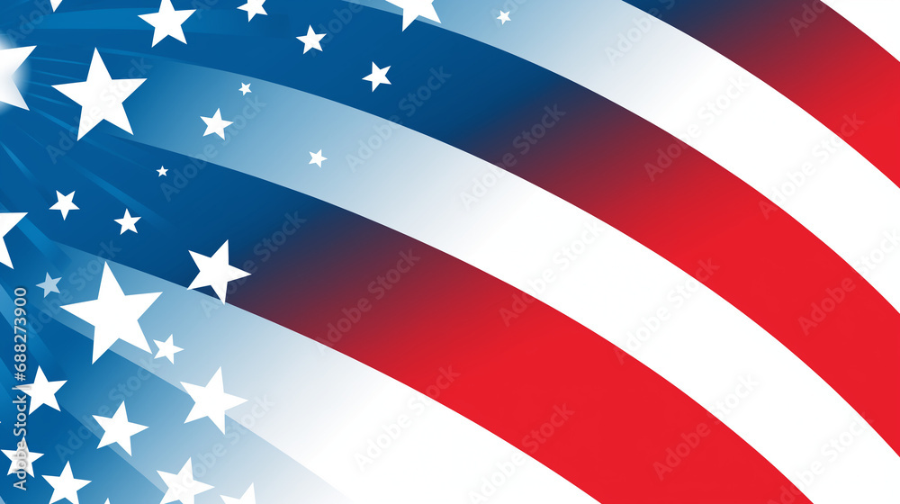Patriotic American Backdrop: USA Political Vector Design in Vibrant Red, White, and Blue – Ideal for Celebrating Fourth of July, Memorial Day, Veteran's Day, United States of America, and US Flag Even