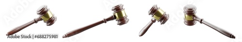 Foto Law Gavel at Various Angles Isolated on a Transparent Background