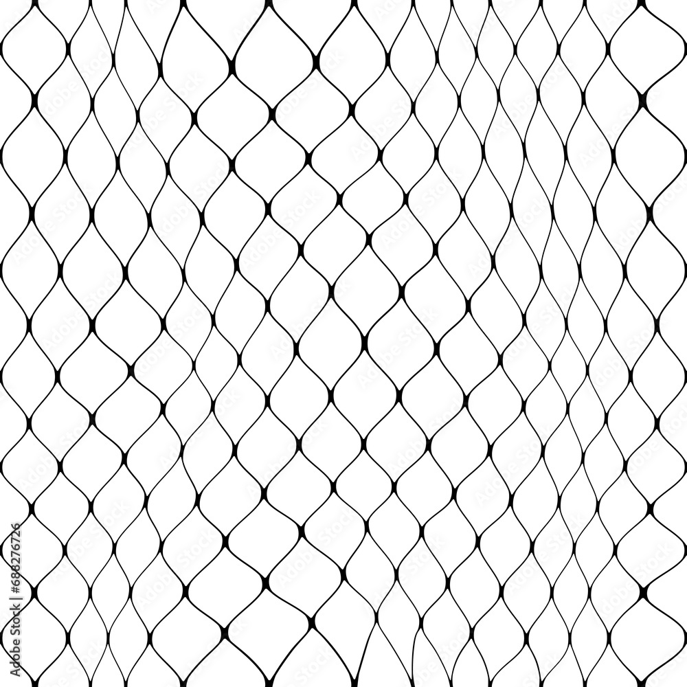 Fish net seamless pattern or fishnet background with mesh grid of fishing rope, vector wavy lines. Fishnet or hunting catch neat and marine mesh lattice pattern background of fisherman fabric lines Fish net seamless pattern or fishnet background with mesh grid of fishing rope, vector wavy lines. Fishnet or hunting catch neat and marine mesh lattice pattern background of fisherman fabric lines
