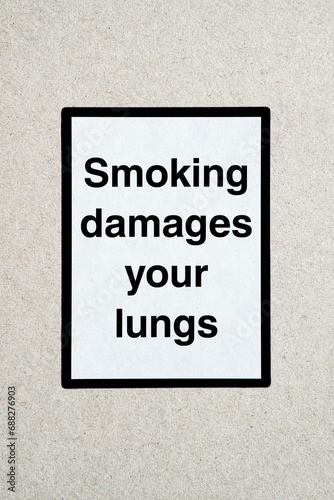 Generic obligatory public health warning sticker relating to smoking (usually seen on a pack of cigarettes).