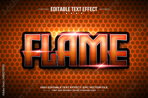 Flame 3D editable text effect template