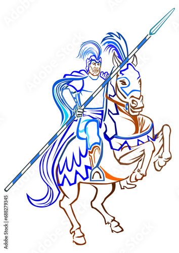 Cavaleiro das Cavalhadas de Pirenópolis (Linhas Cor)