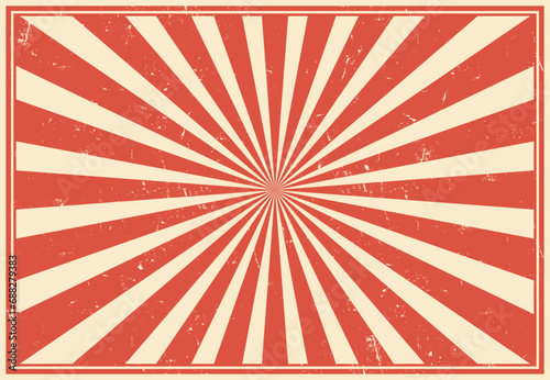 Circus carnival vintage sunlight rays or sunbeam burst retro background, vector layout. Funfair carnival or circus poster with sunbeam burst and sunlight rays or pinwheel stripes pattern background