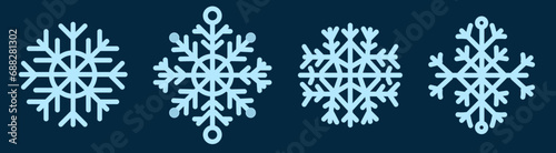 Set of Simple Snowflakes 