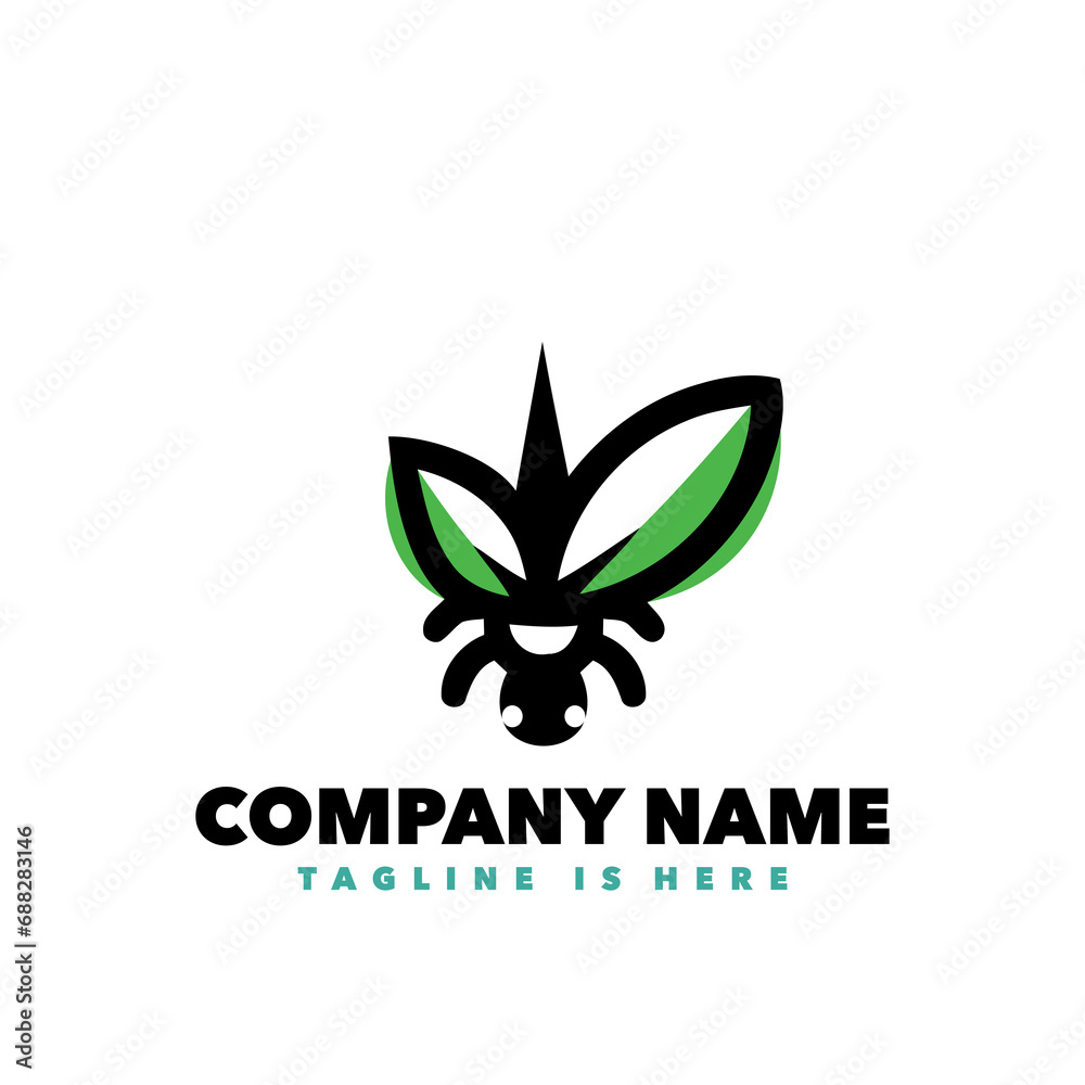 Leaf insect logo design