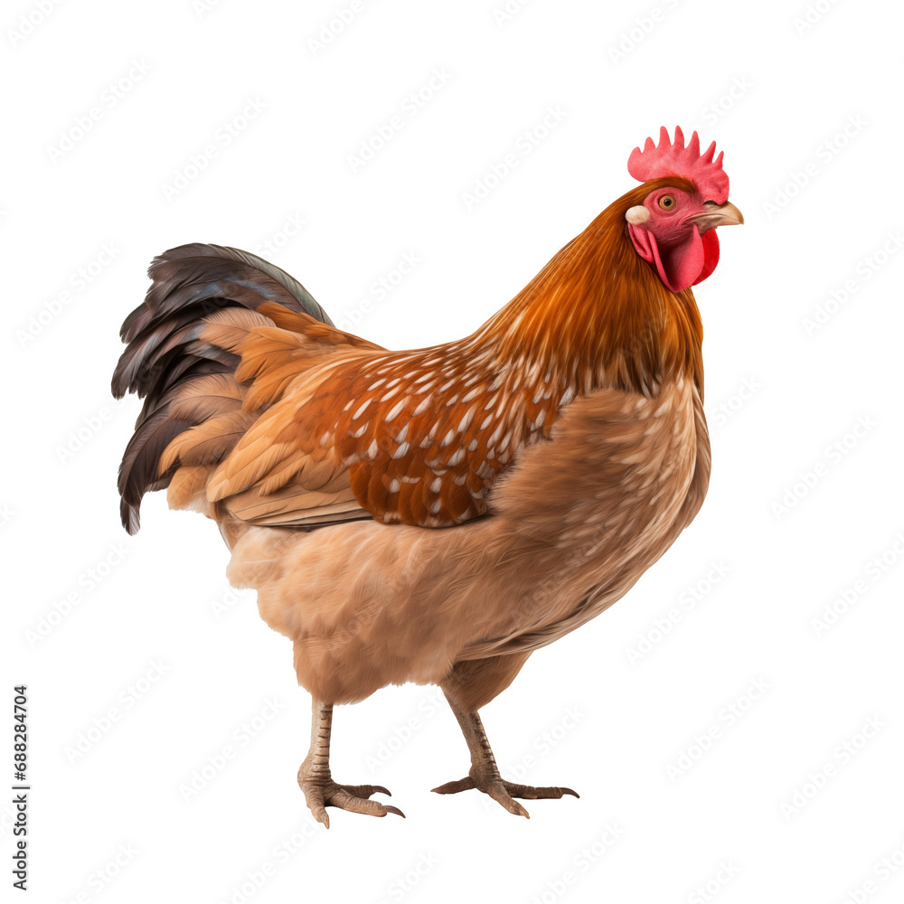 Beautiful chicken, cut out - stock png.	
