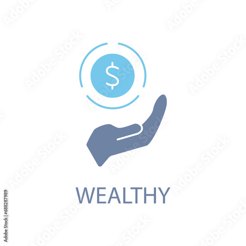 wealthy concept line icon. Simple element illustration. wealthy villa concept outline symbol design.