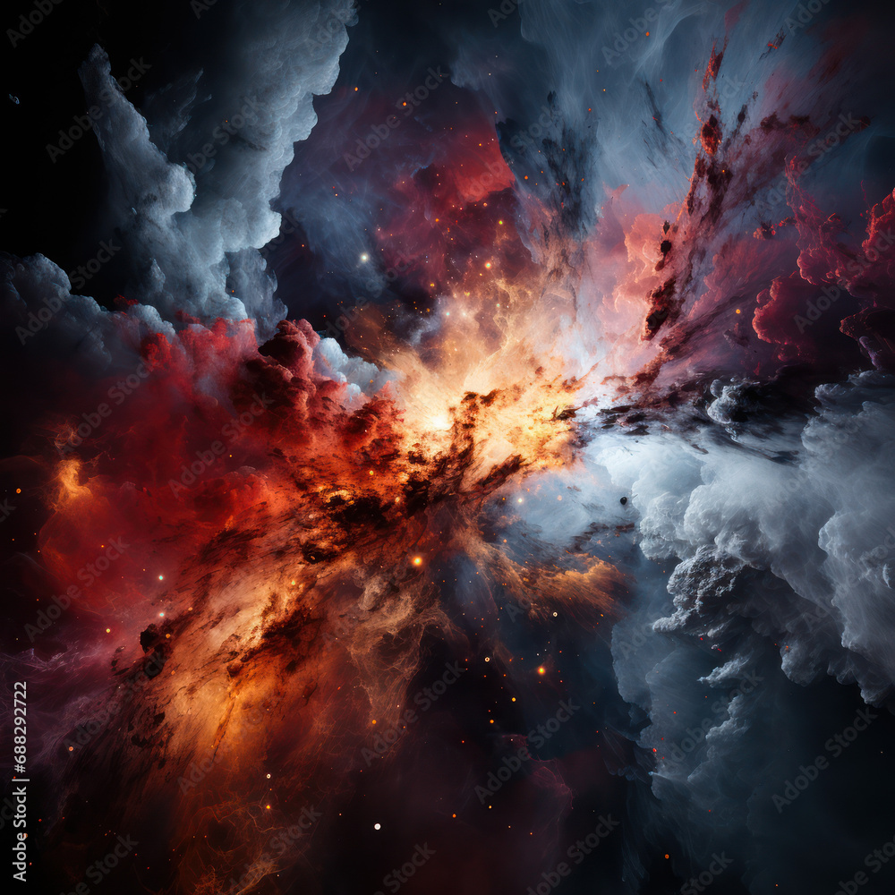 Clash of Cosmos: The Spectacle of Galaxy Collision in Red