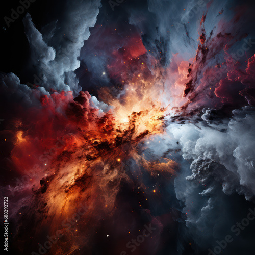 Clash of Cosmos: The Spectacle of Galaxy Collision in Red