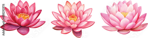 Pink lotus flower, watercolor vector illustration, hand drawing, flora wedding
