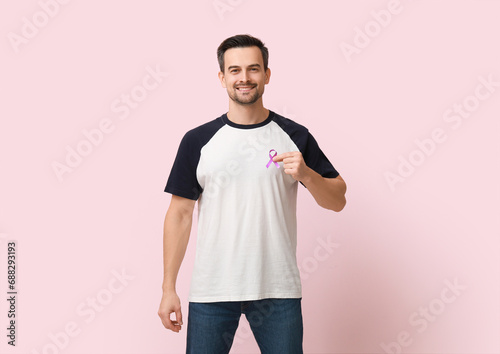 Handsome adult man with pin...