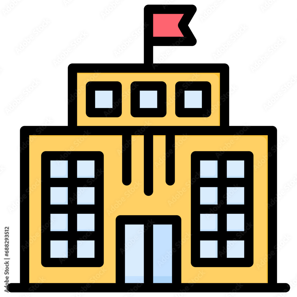 Institution Outline Color Icon Institution Outline Color Icon