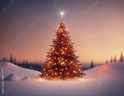 christmas tree in the snow minimalist Christmas poster, modern design, 8K resolution © Tyab  Adobe Uploader