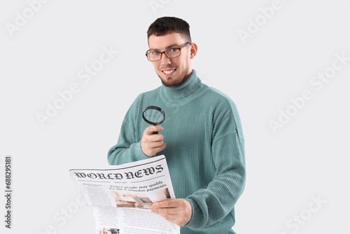 Young man in eyeglasses wit...