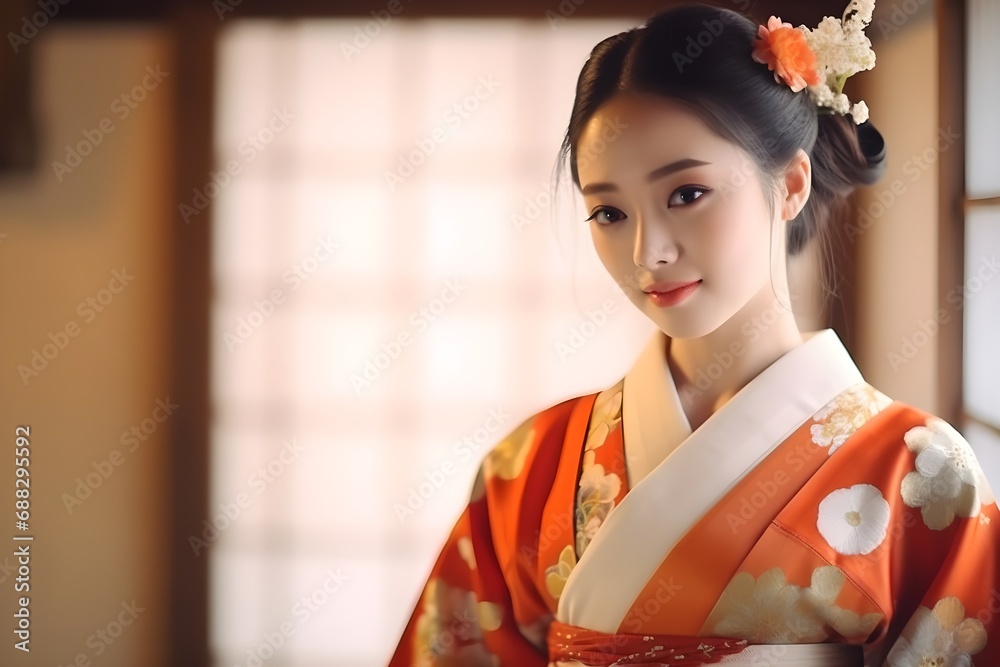 着物を着た女性のポートレート 着物を着た女性のポートレート