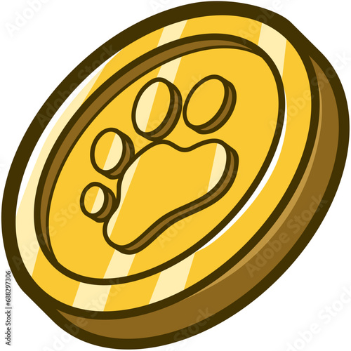 gold coin with pet stamp emote