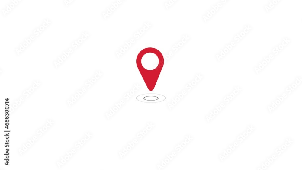 GPS location pointer animated with radio wave, location pointer, pin icon 