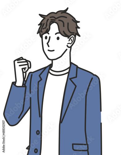 書類を提出する男性