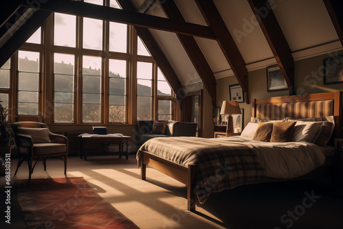 Traditional Aberdeen Scotland elegant bedroom scene