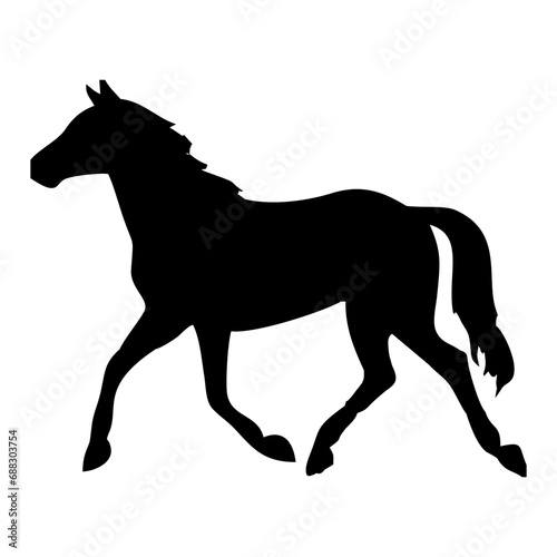 silhouette of a standing horse in black