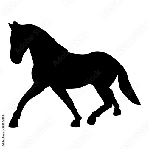 silhouette of a standing horse in black