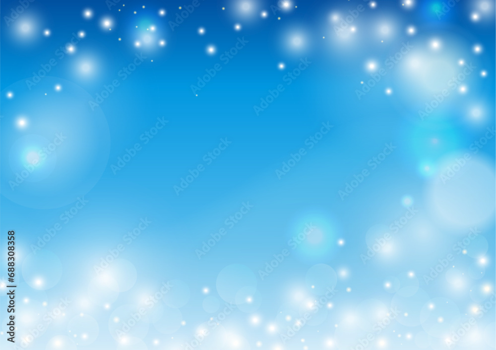 キラキラ背景ヨコ〜青05