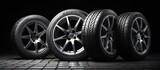 High-Performance Car Tires on Display