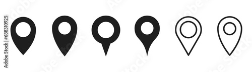 Simple icons representing locations and map pins