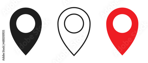 Simple icons representing locations and map pins