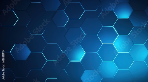 Blue glowing hexagonal pattern background