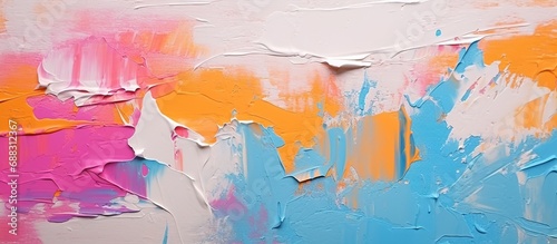 Colorful textured paint on canvas