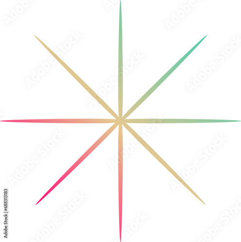 rainbow star shape brutalist abstract geometric style